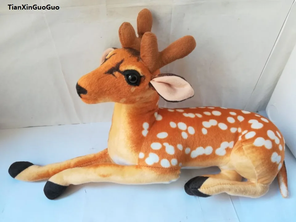 

lovely prone sika deer large 50cm soft plush toy pillow birthday gift w2787