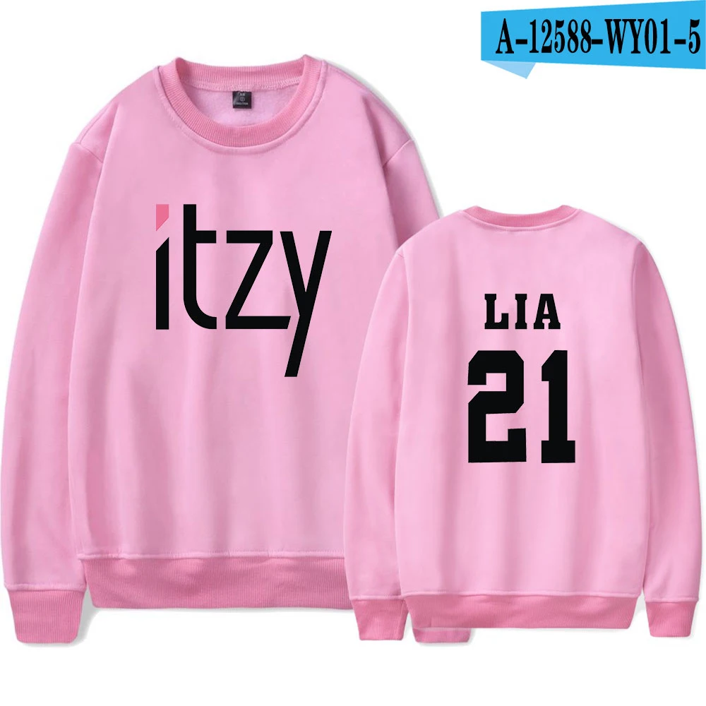 Новая Мода Kpop Itzy толстовки с принтом для мужчин женщин монолитным Толстовка повседневное О образным вырезом длинным рукавом унисекс Harajuku - Цвет: 26