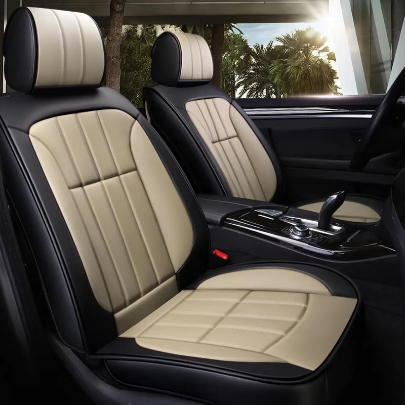 black beige Новые роскошные кожаные чехлы для сидений автомобиля для opel astra k h g j grandland x zafira a b meriva b zafira tourer чехлы для сидений автомобилей - Название цвета: black beige
