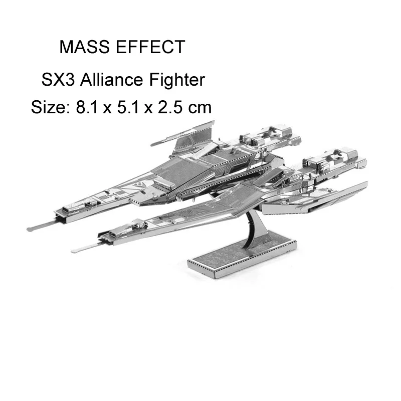 Sx3 Линкор модель космического корабля головоломки игрушки Mass Effect Нормандия SR2 головоломки игрушки вентиляторы коллекция 3D DIY Металл Нержавеющая сталь - Цвет: Sx3