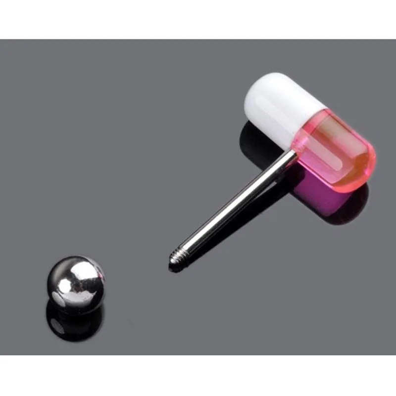 PINKSEE 10pc Wholesale Body Jewelry Lots Steel ACRYLIC TONGUE BAR UV Pill CAPSULE Pierce | Украшения и аксессуары