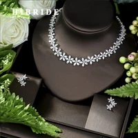 hibride luxurious bridal wedding jewelry set charm aaa cz necklaces and earring shiny zircon jewelry set bijoux women n 952