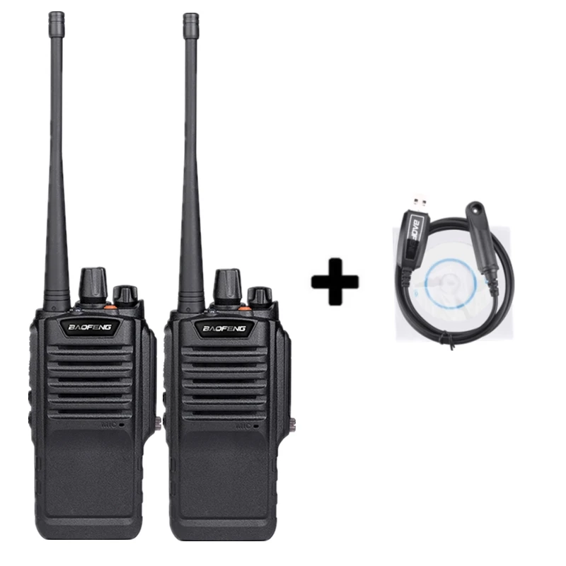 Add a program cable 2 шт. Baofeng BF-9700 высокое Мощность иди и болтай Walkie Talkie BF 9700 дальний радиостанцией Профессиональный Ham Радио УВЧ радио Comunicador 10 км - Цвет: Add a program cable