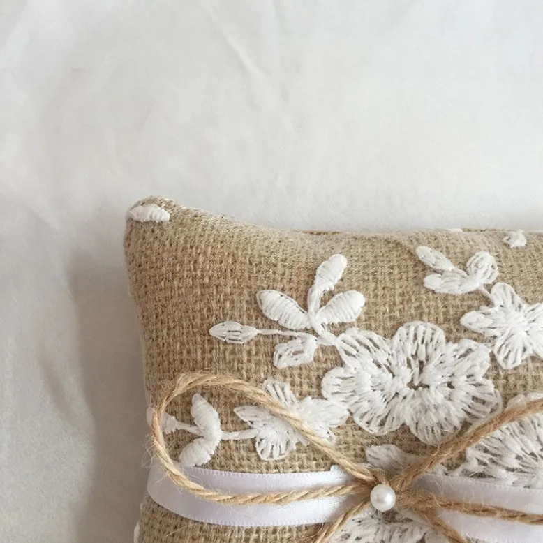 Новинка свадебное украшение подушка в форме кольца с вышивкой и цветами