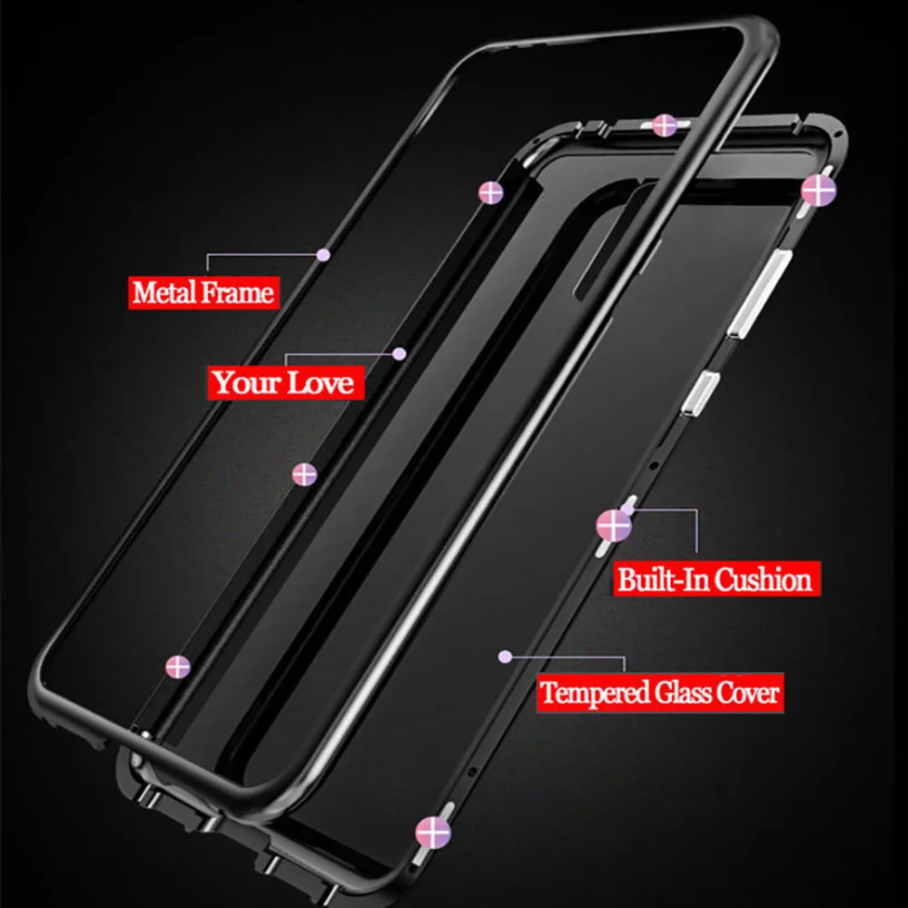Встроенный Магнитный чехол для OnePlus 6 6T 7 7T 8 Pro закаленное стекло магнитное