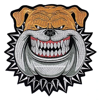 smile dog 2 шт. вышитая собака волк кошка голова Аппликация аппликация Ткань Одежда Украшение значок железная куртка джинсы TH1430 - Цвет: smile dog