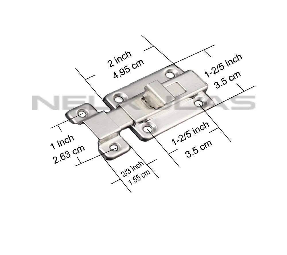 Дверная защелка из нержавеющей стали 2 шт. Скользящий замок цилиндрический болт