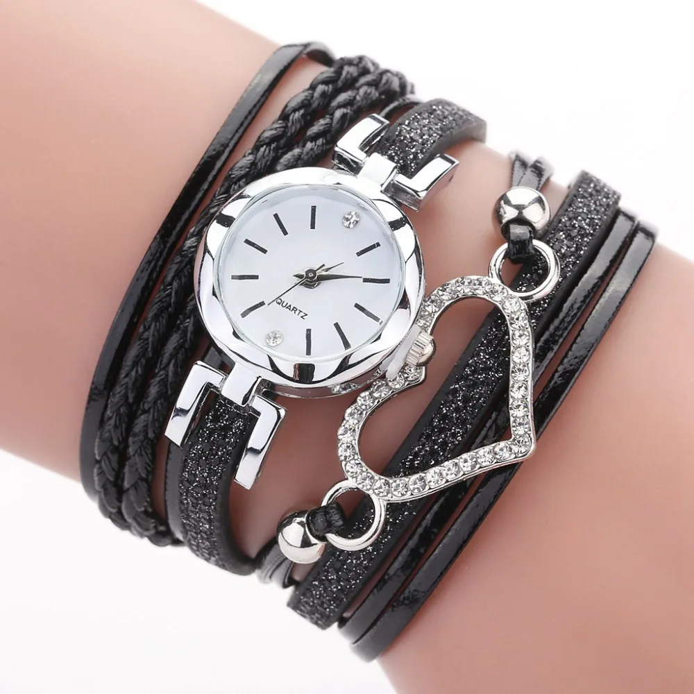 Duoya бренд для женщин часы браслет Relojes Mujer Винтаж переплетение с узором кварцевые кожаные часы-браслет коль saati Relogio Feminino