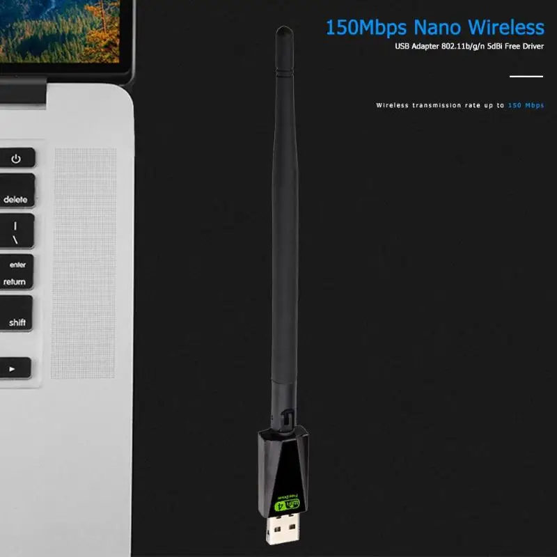 Беспроводной Wi-Fi адаптер Dongle 150 Мбит/с Lan сетевая карта приемник с антенной