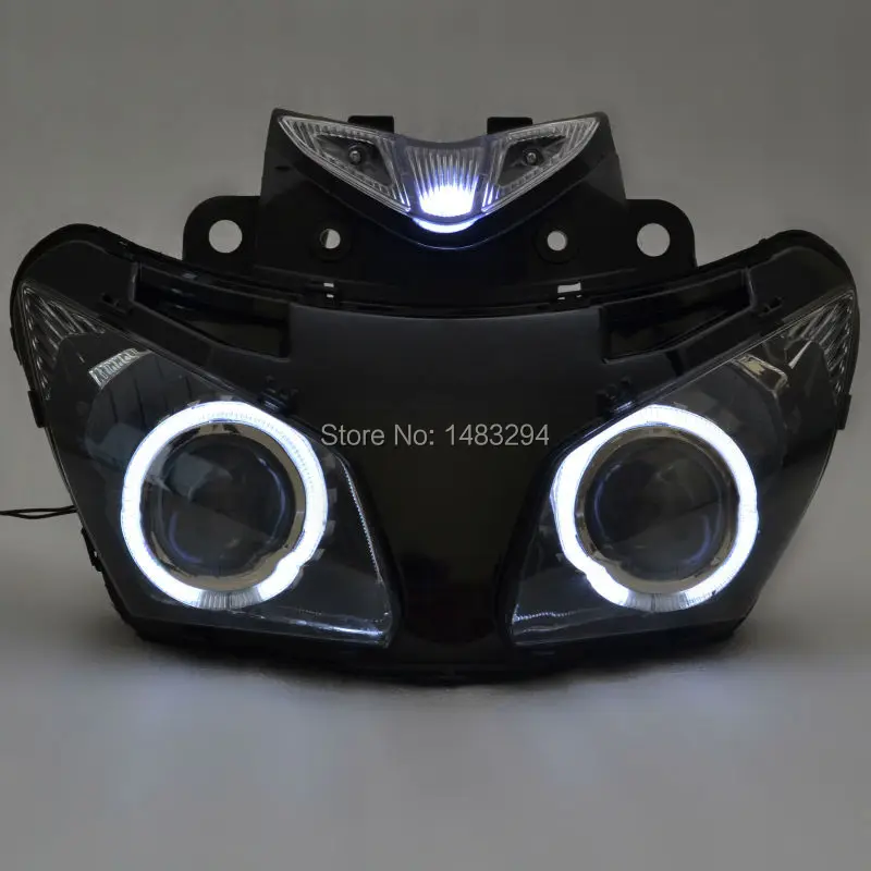 

Custom Modified Big Projector 2.8" White Angel Eyes Assembled HID Projector Conversion Headlight Fits For Honda CBR500RR 13-14