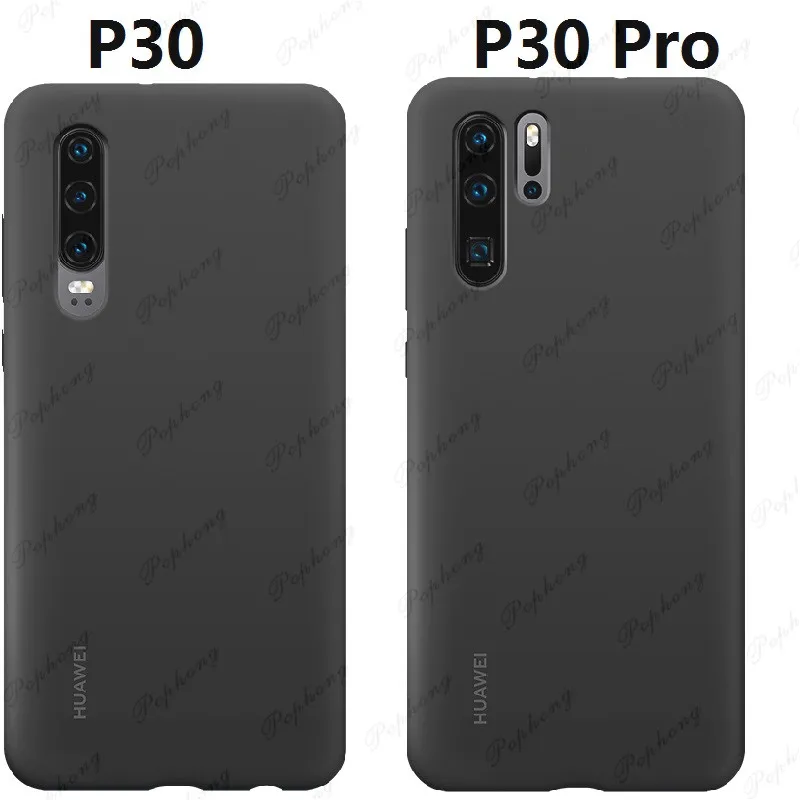 Black Официальный чехол huawei P30 Pro, мягкий жидкий силиконовый Встроенный чехол из микрофибры для huawei P30, силиконовый защитный чехол - Цвет: Black