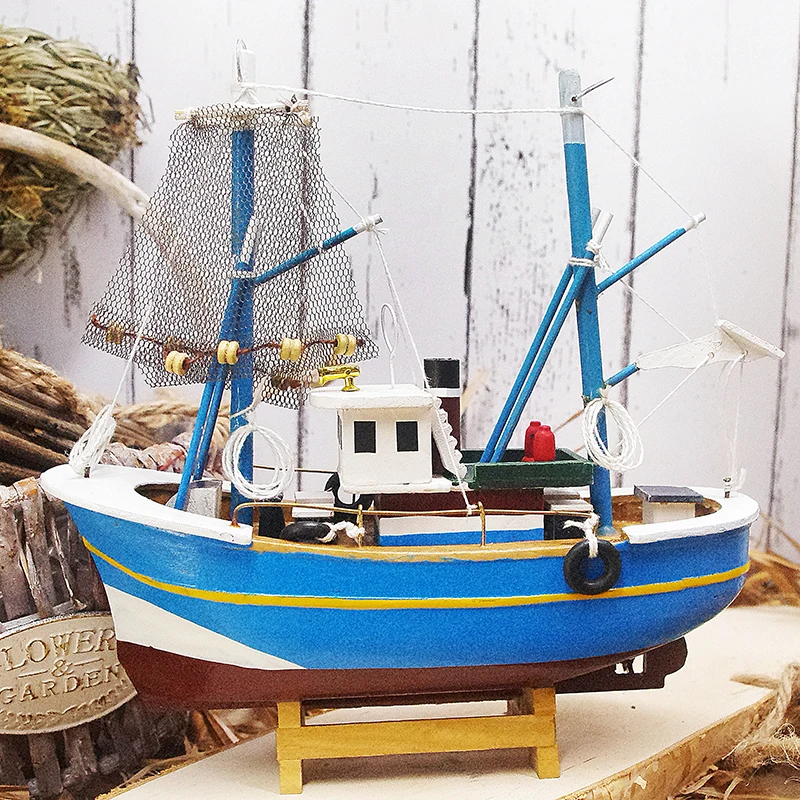 Рыболовная лодка из массива дерева 20 см|craft boat|craft giftcrafts ornament |
