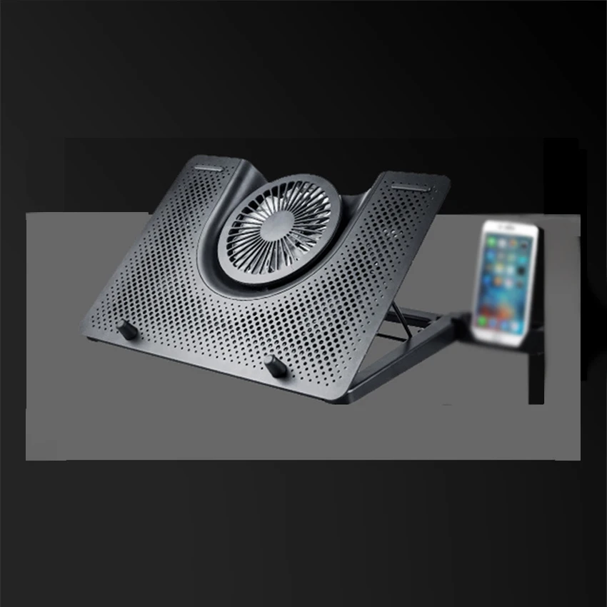 Black YDA-008 ноутбук теплоотвод 2 usb порта и 5 вентиляционных клапанов турбо охлаждения тихий Кронштейн 12-18 дюймов ноутбук - Цвет: Black