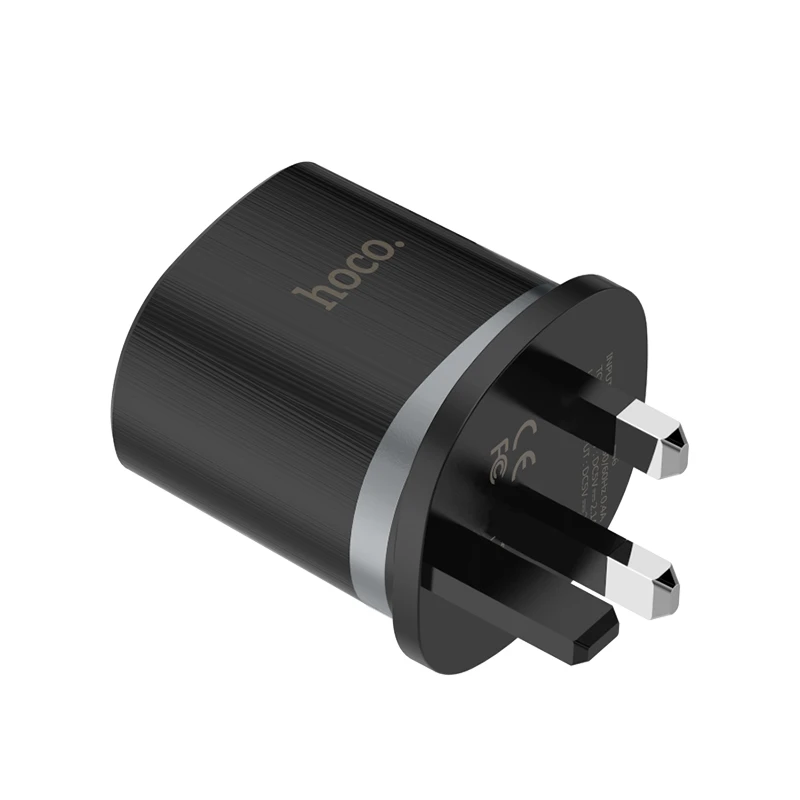 HOCO, новинка, 2 порта, USB, настенное зарядное устройство для быстрой зарядки, штепсельная вилка Великобритании, для iPhone XS, XS, Max, XR, samsung, xiaomi, huawei