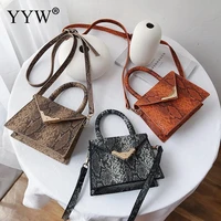 yyw women mini snakeskin pattern top handle hand bags casual flap handbag women crossbosy shoulder bolsa feminina 2021
