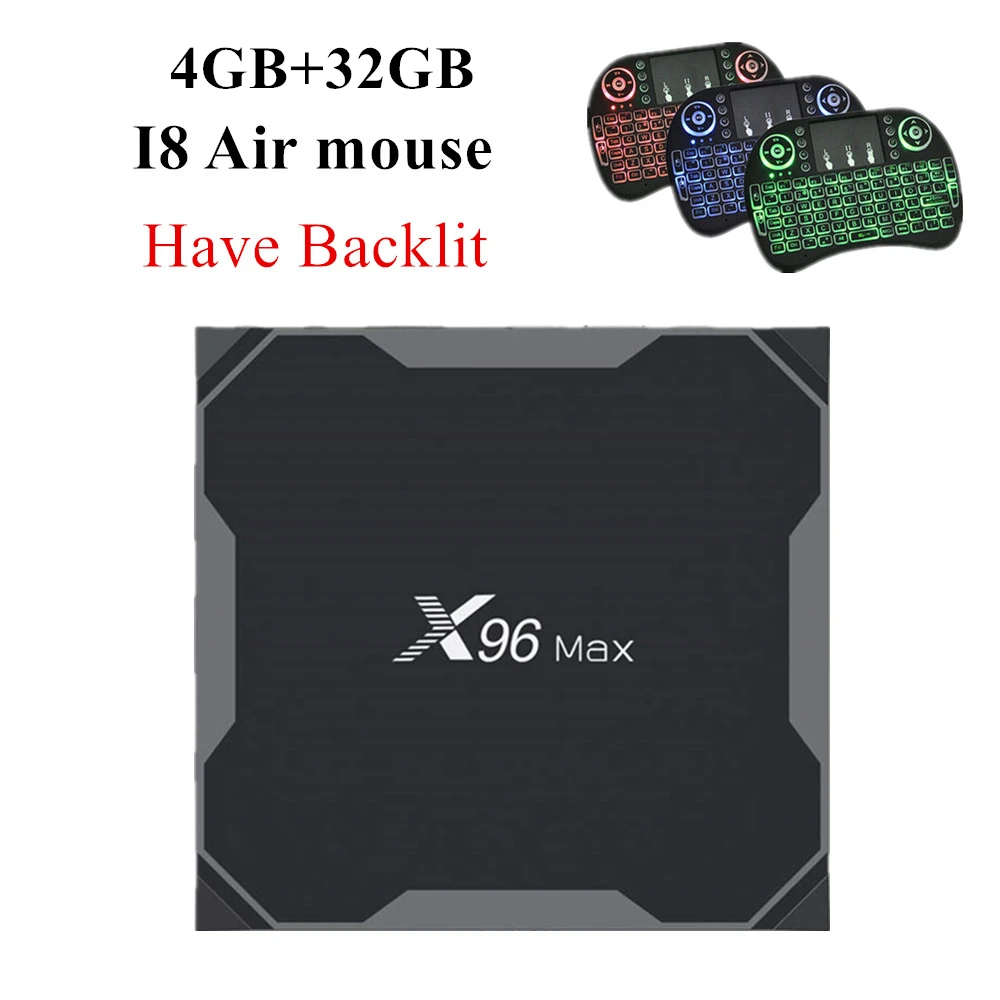 X96 Max Смарт ТВ приставка Android 8,1 Amlogic S905X2 LPDDR4 Четырехъядерный 4 Гб 64 Гб 2,4G и 5 ГГц Wifi BT 1000M 4K X96Max ТВ приставка - Цвет: max 4 32GB I8