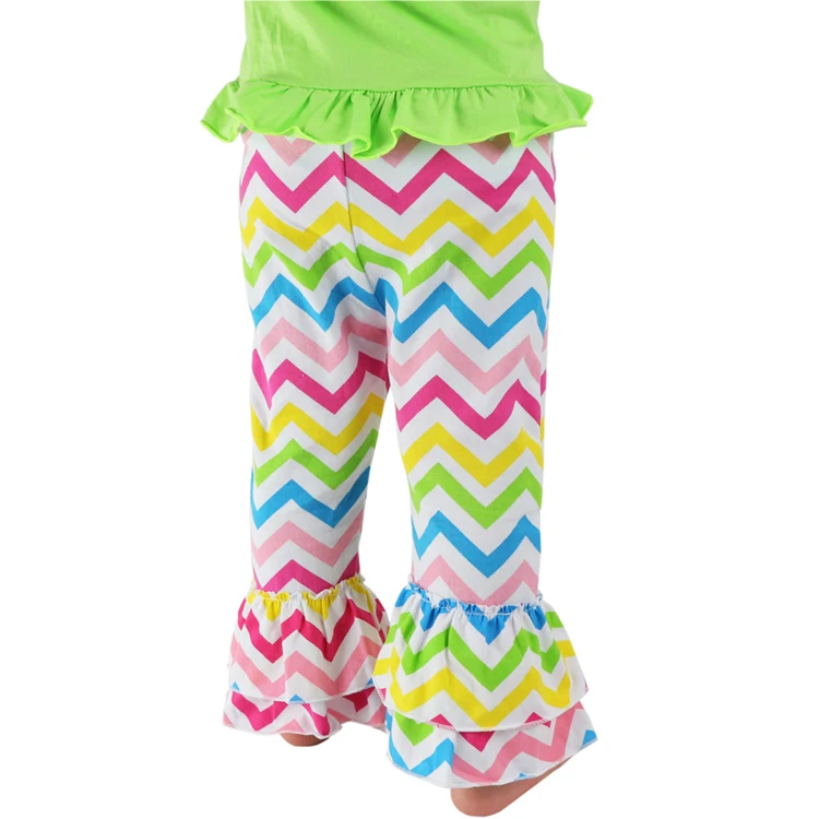 Брюки для девочек хлопковые детские брюки с оборками зигзаг маленьких длинные