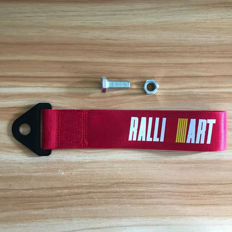 JDM модификация стиль для RALLIART эмблема автомобиля буксировочный ремень для Mitsubishi Lancer Asx evo lution evo outlander аксессуары - Цвет: Красный