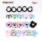 Новые Мультяшные силиконовые бусины TYRY.HU 5 шт., коала Пингвин, лиса, без БФА, Детские бусины для прорезывания зубов, для самостоятельной сборки ювелирных изделий, Подарочные игрушки