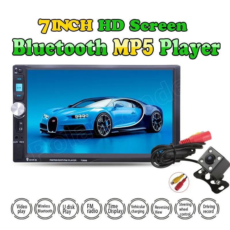 Автомагнитола для телефона Android mp5 плеер стерео FM USB TF 2DIN 7 дюймовая задняя камера