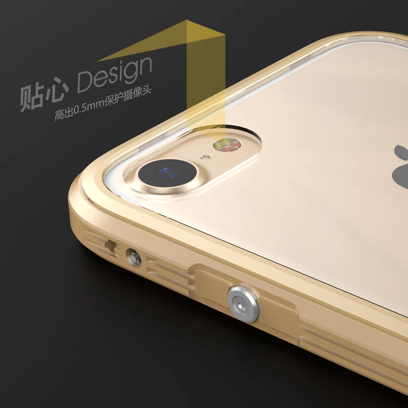 Металлический чехол для Apple iPhone 7 прозрачная задняя панель роскошный