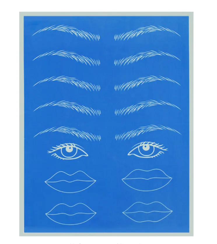

5pcs permanent makeup eyebrow lips tattoo practice skin fake rubber skin cosmetic manual 20*15cm