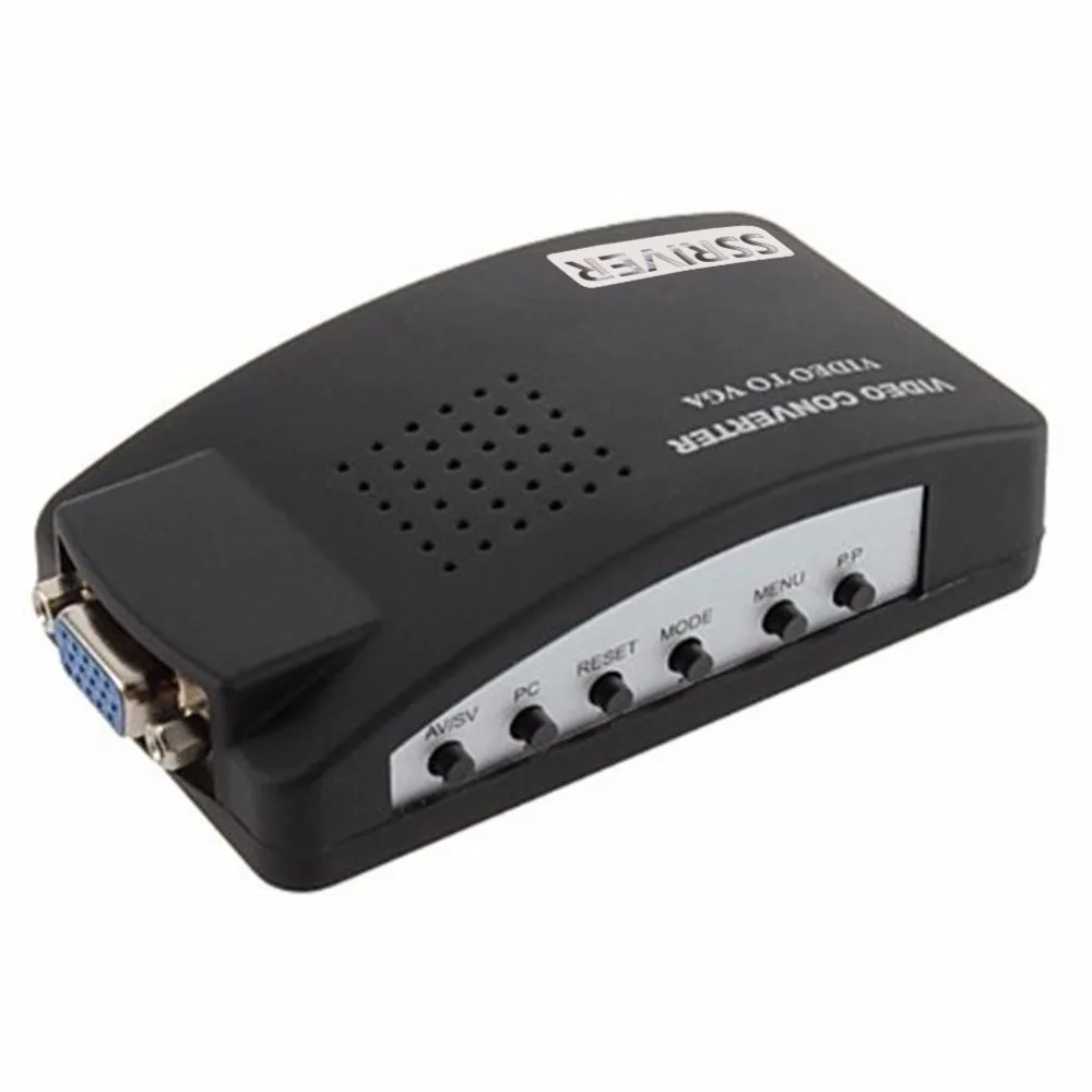 SSRIVER RCA для VGA конвертер ТВ ПК адаптер Новый AV S видео композитный монитор коробка |