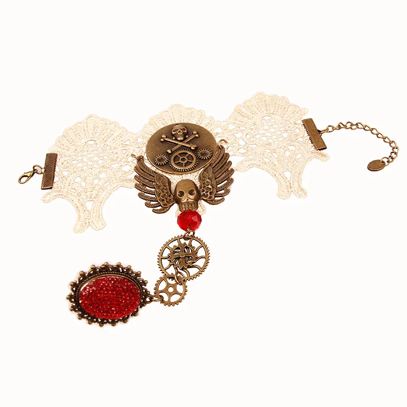 Hot-selling retro European and American steam engine gear Bracelet skeleton female Creativity Halloween ring hand ornaments | Украшения и