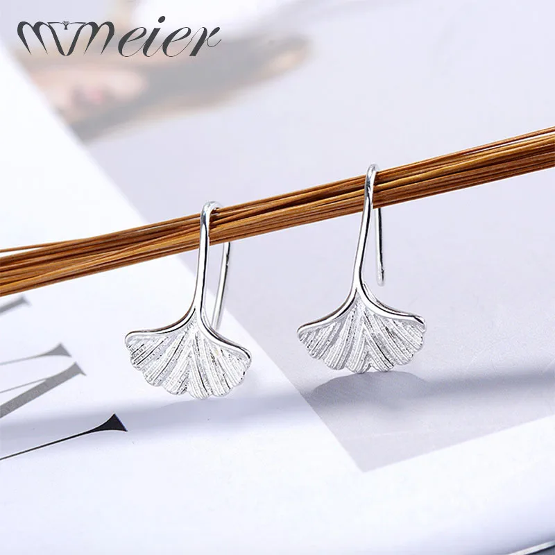 Женские серьги капельки из стерлингового серебра 925 пробы гинкго билоба Модные