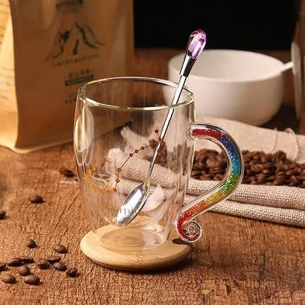 Радужная Алмазная ручка Знаки зодиака Bodum кофейный стакан 12 созвездий капучино чайная чашка Термочувствительная кружка Tasse кафе - Цвет: Scorpio