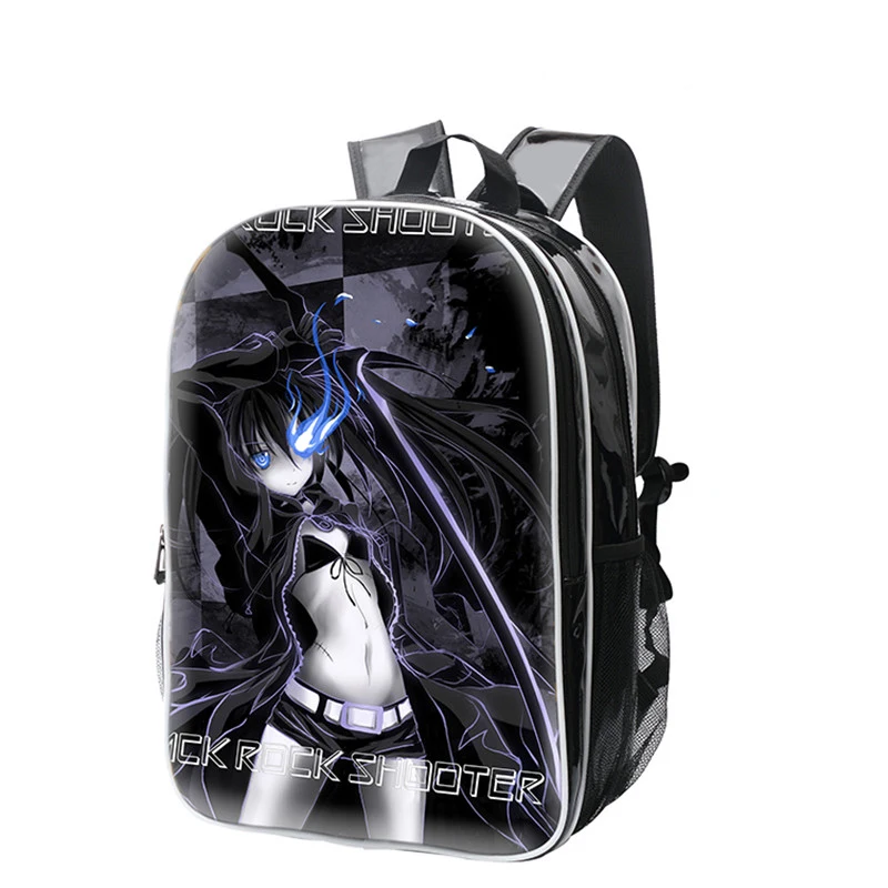 High Quality Brand Black Rock Shooter Schoolbag Shoulders Bag PU Cartoon BRS Print Backpacks Mochila Travel Bags | Багаж и сумки
