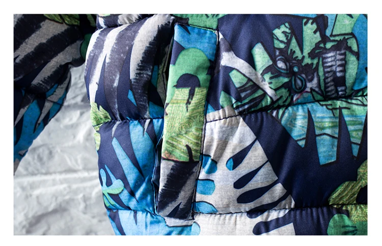 Mayas Printed Warm Winter Zipper Boys Parka Children Soft Wave Hooded Fashion Coat Boys Thickening Full Sleeves New Jacket 81234