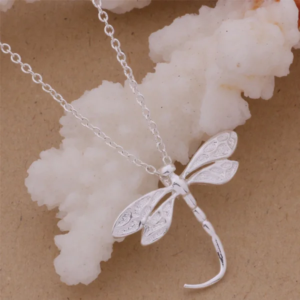Женское колье с подвеской в виде стрекозы AN154 ювелирное изделие из стерлингового