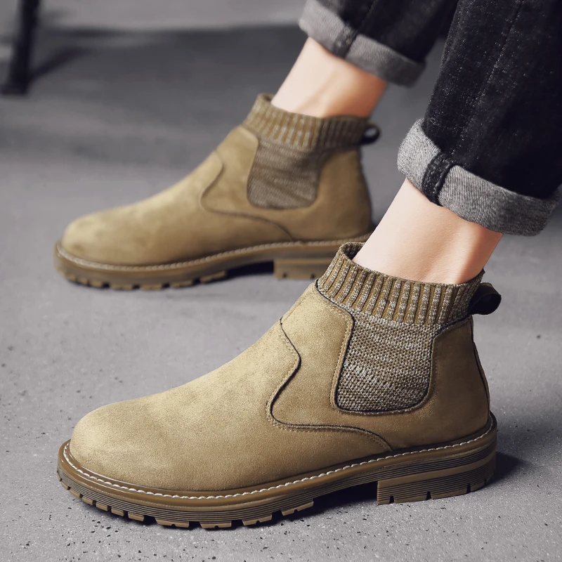 Новейшая популярная обувь ботильоны из натуральной кожи с высоким берцем без