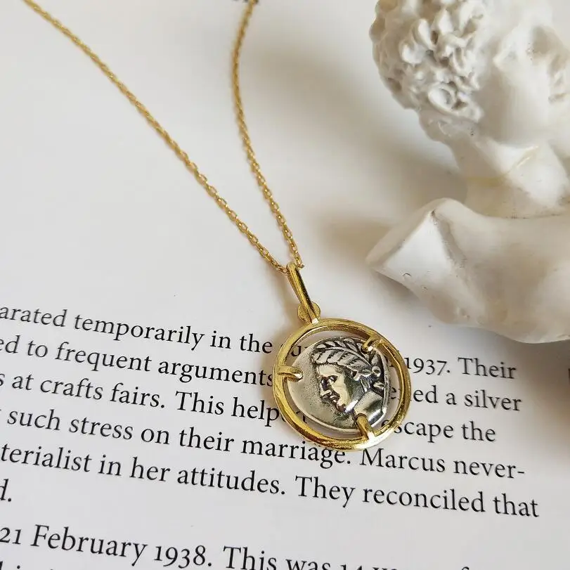 Новинка 2018 винтажное портретное колье чокер с монетой для женщин открытое