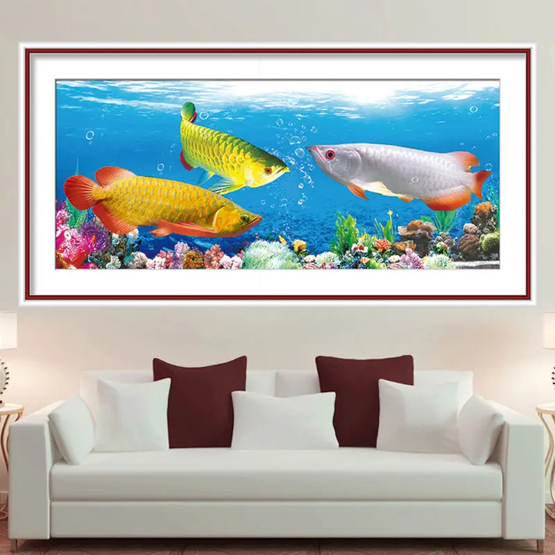 Рукоделие 5D Сделай Сам Алмазная вышивка картина морская рыба Рубик куб круглая