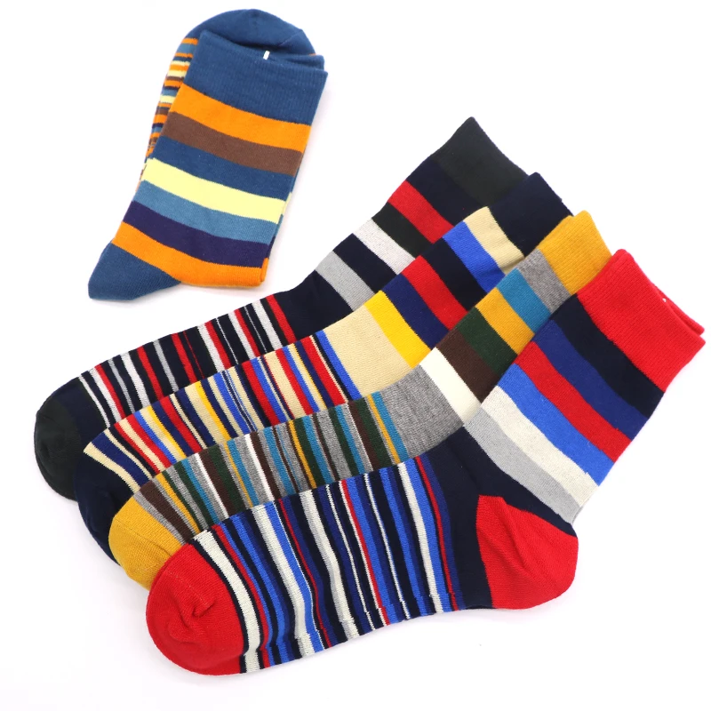 1 пара мужских забавных 3D носков, Calcetines, носки для мужчин, Chaussette Homme, цветные полосатые теплые носки, Компрессионные носки