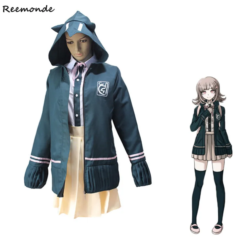 Аниме Супер DanganRonpa 2 Nanami ChiaKi Маскарадные костюмы куртки юбка синтетические парики