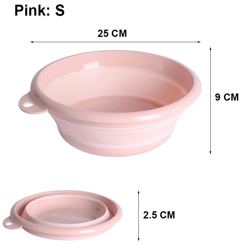 Pink S Экологичное портативное складное ведро, складное ведро для бассейна, туристическое, для путешествий, для рыбалки, кемпинга, ведро для мойки автомобилей, 4 размера - Цвет: Pink S