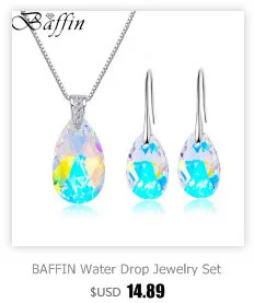 BAFFIN Tear of Joy, грушевидные ожерелья с подвесками, кристаллы от SWAROVSKI, серебряная цепочка для женщин, Офисная бижутерия, подарок