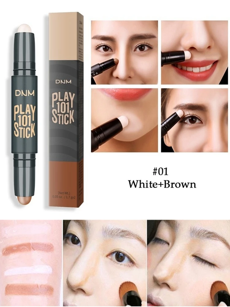 Корректор для лица-крем "Concealer Cream Face Natural", 2 в 1, двухсторонний, для контуринга лица 3D V-face, корректор тона кожи, бронзер и хайлайтер в стике.