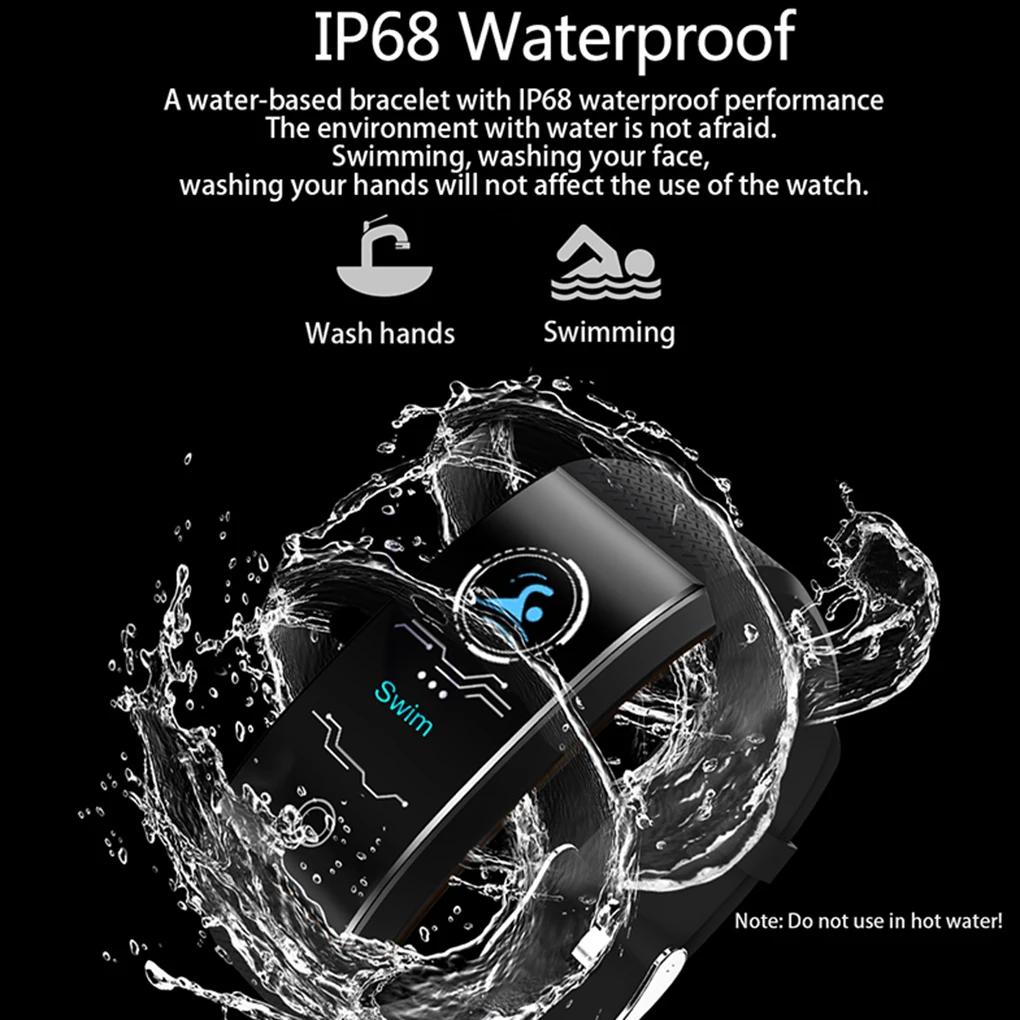 Умный цветной экран IP67 Водонепроницаемый Фитнес-браслет с сердечным ритмом кислородный Длинный резервный браслет