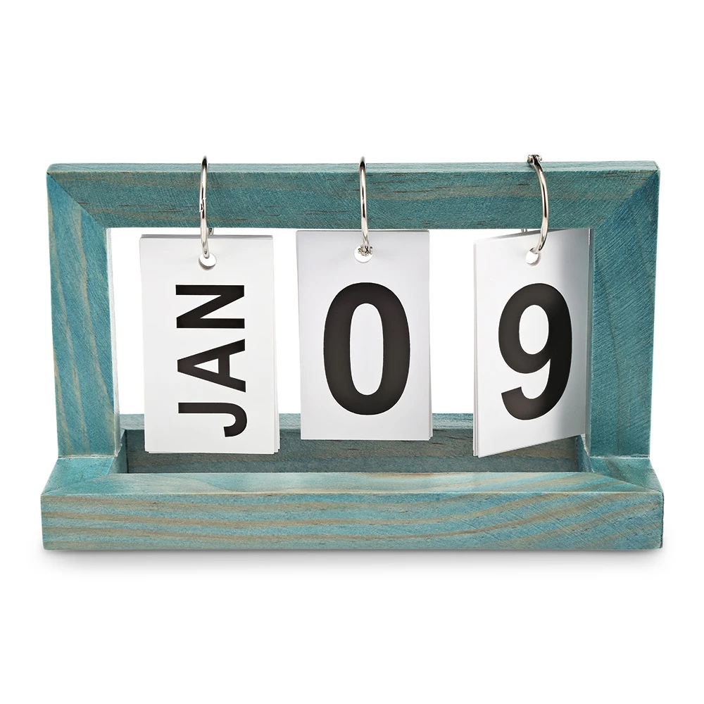 Портативный инновационных деревянный подкачки Настольный календарь для Офис