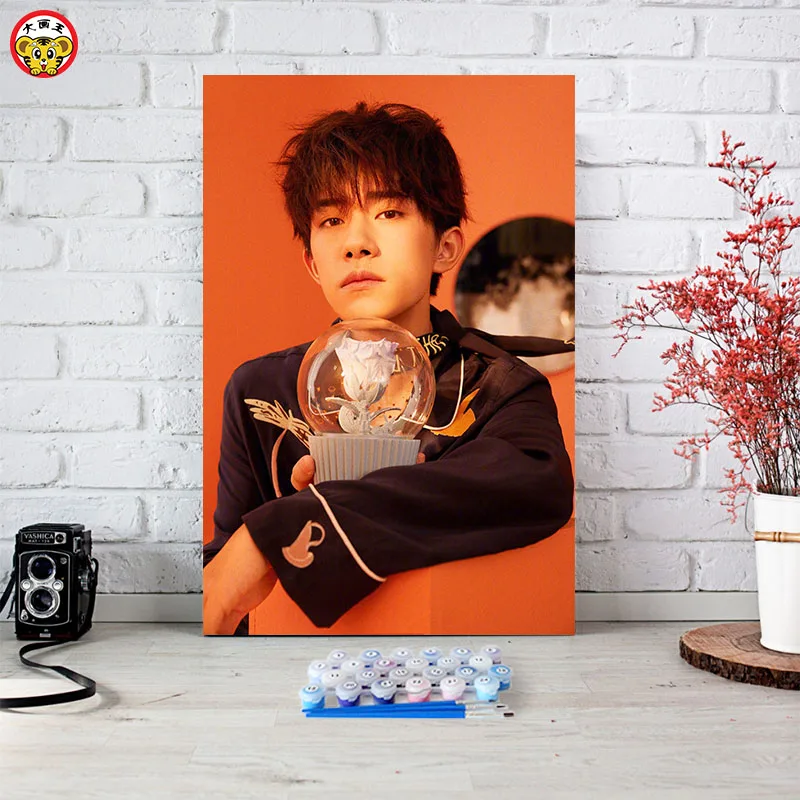 TFBOYS звезда певец TF член семьи большая картина король DIY Цифровая живопись маслом Ручная роспись граффити звезда декоративная живопись - Цвет: 70587