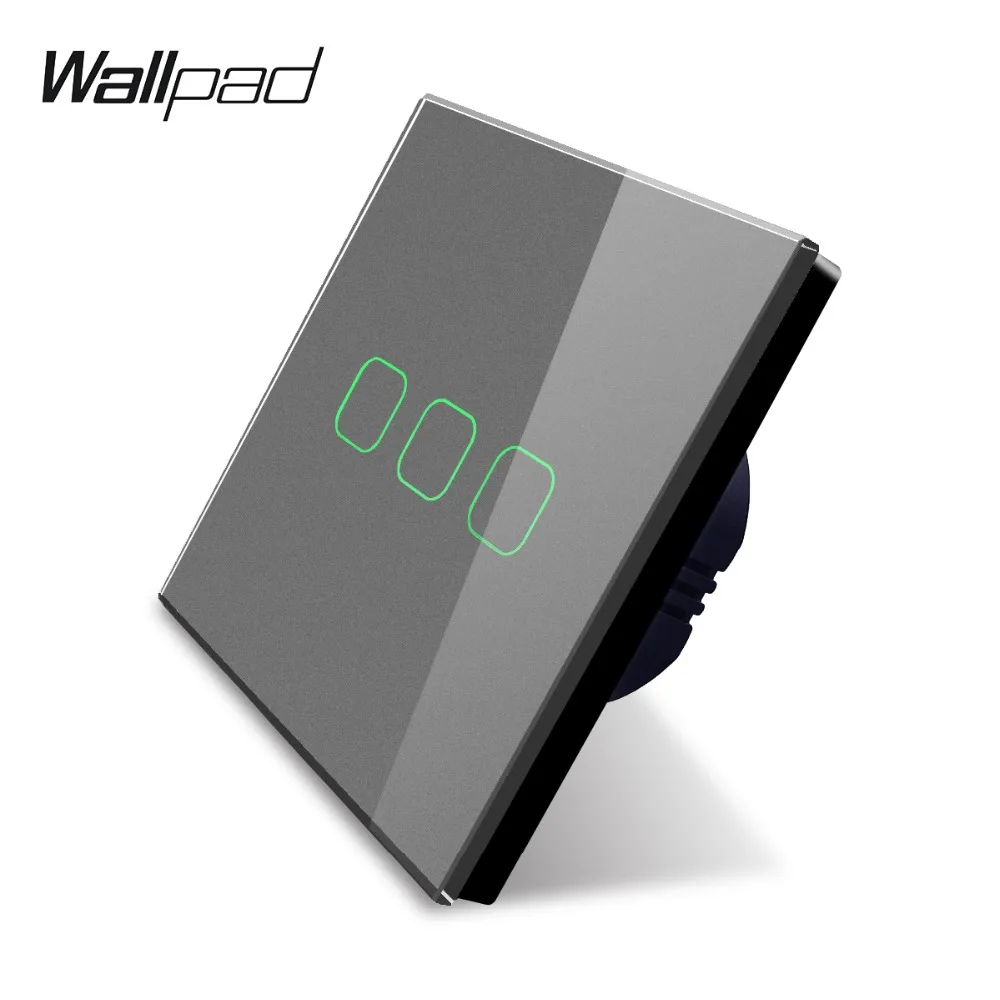 Стеклянная панель Wallpad K3 сенсорный выключатель 3 клавиши 1 способ емкостный 4