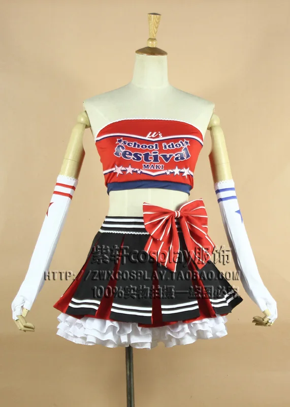 Японское аниме Love Live! Болельщик Маки Nishikino Косплэй Костюм Равномерное Экипировка