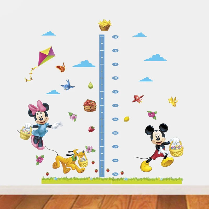 Настенная Наклейка Минни Микки Маус Disney таблица роста для детей аксессуары