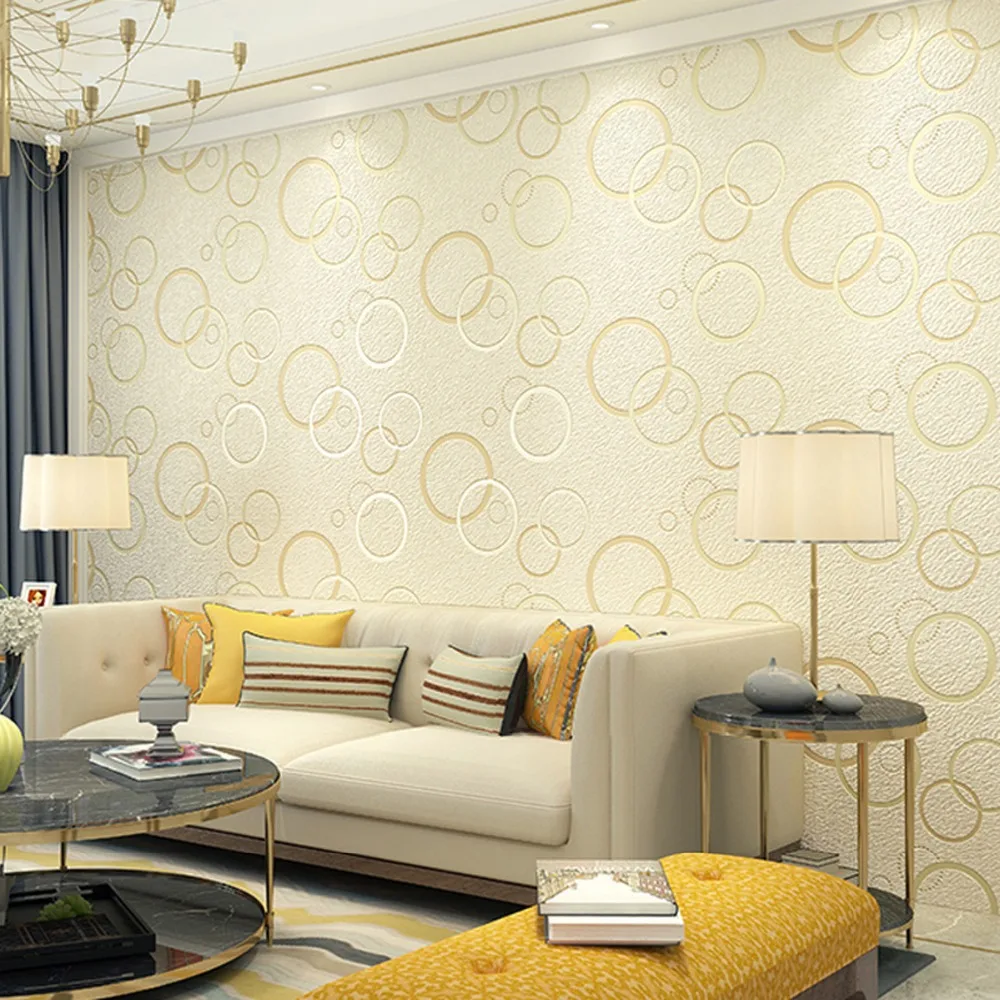 

beibehang Modern minimalist buckskin cashmere 3d wallpaper fashion thick embossed round bedroom living room TV background behang
