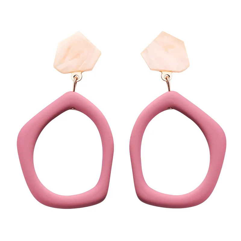 GWACC корейские акриловые Висячие серьги милые Нерегулярные геометрические полые