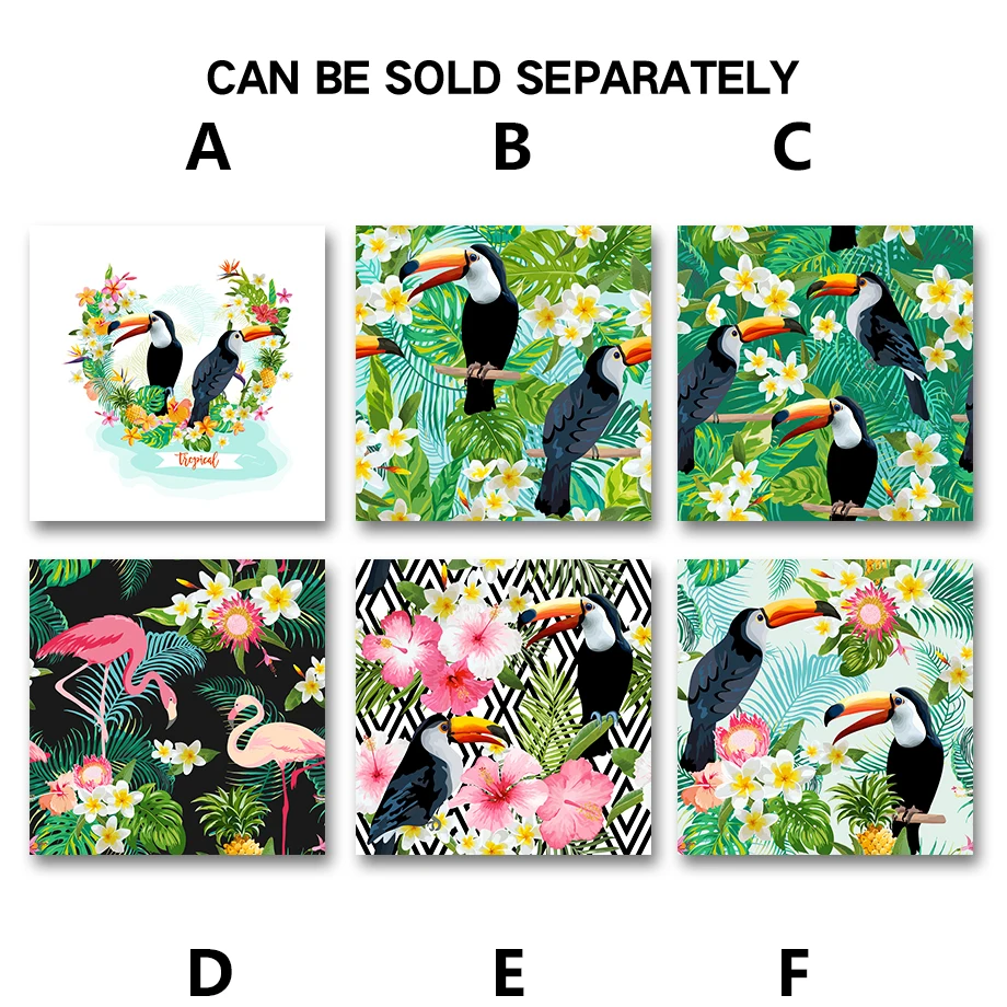 Картина на стену с тропическим цветком COLORFULBOY Flamingo скандинавские постеры и
